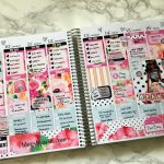 glam planner barbie girl planner spread. planner stickers. weekly spreads. Erin Condren Life Planner.