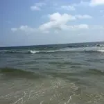 in the water at Carolina Beach