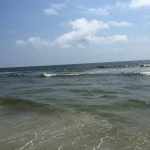 in the water at Carolina Beach