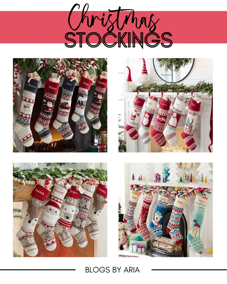 Traditional knit Christmas stockings