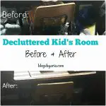 decluttered kids room before and after