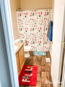 Kids Bedroom and Bathroom Decorated for Christmas