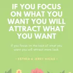 focus on what you want to attract what you want