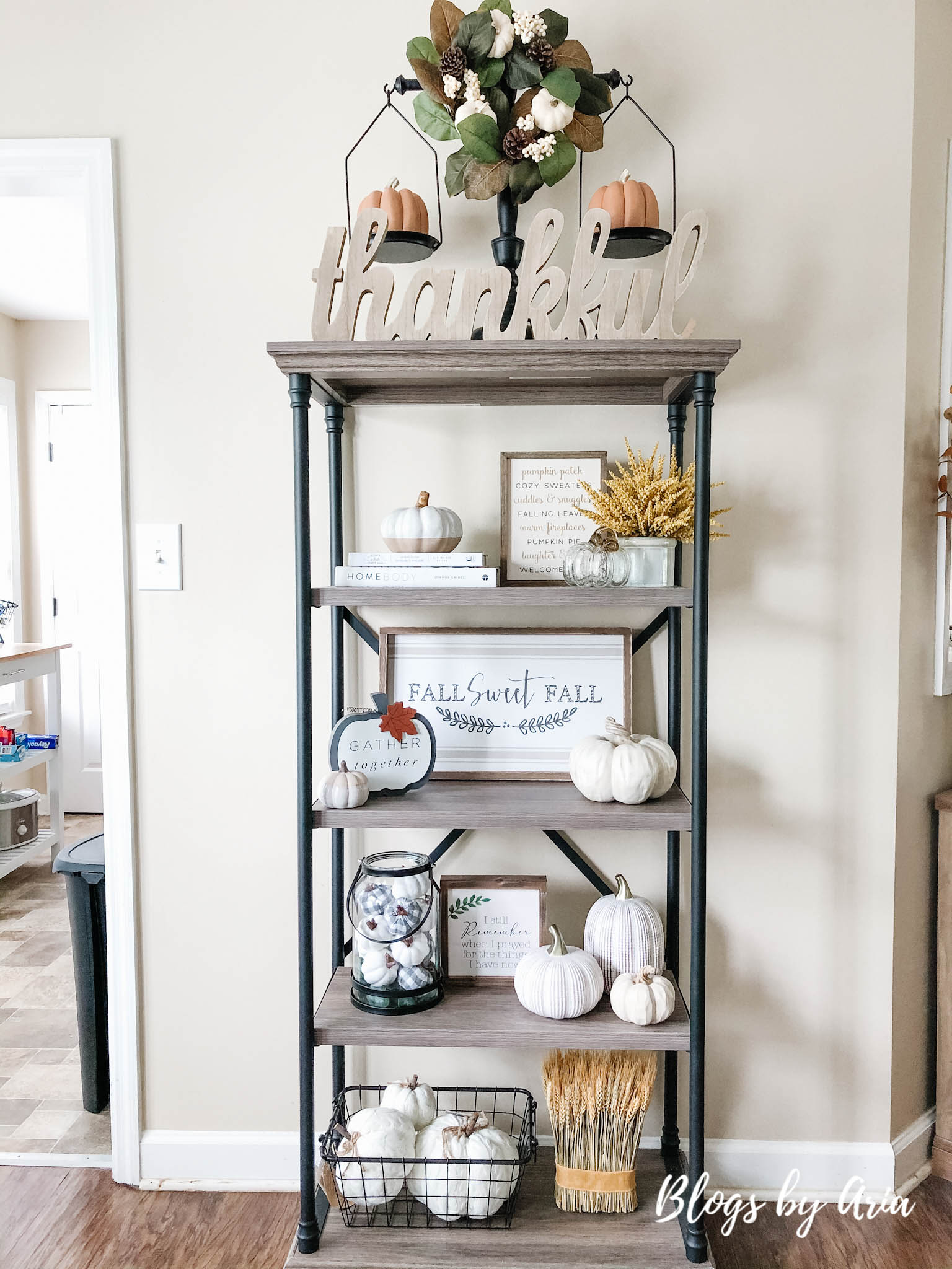 neutral fall styled shelves neutral fall decorating ideas