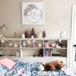 blush pink Christmas bedroom