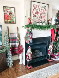 Tartan Plaid and Nutcracker Christmas Living Room