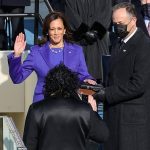 Madam Vice President Kamala Harris being sworn in