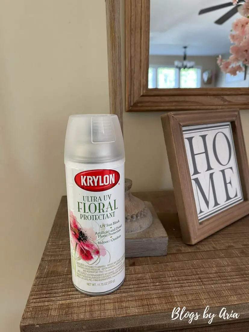 Krylon Ultra UV floral protectant spray to use faux flowers outdoors