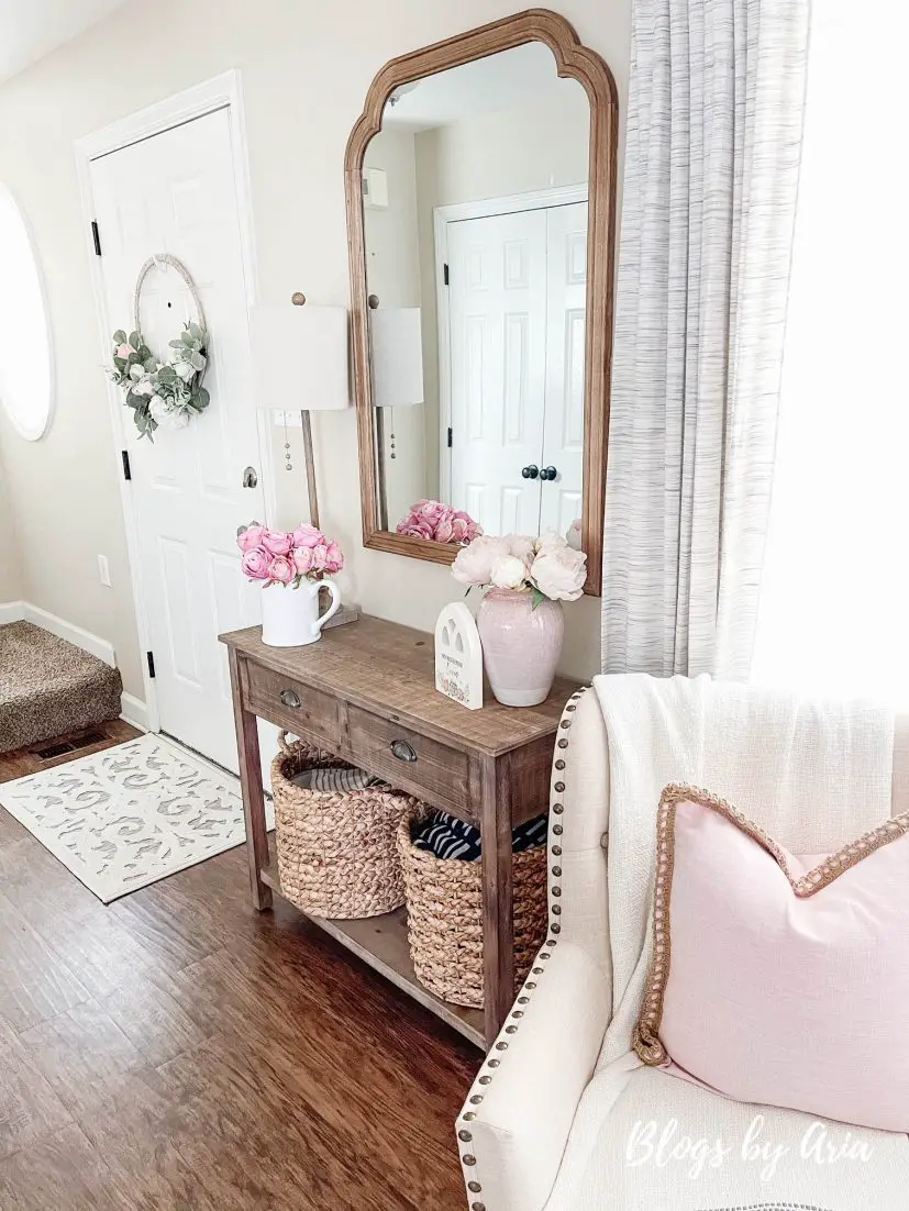 Spring entryway decor