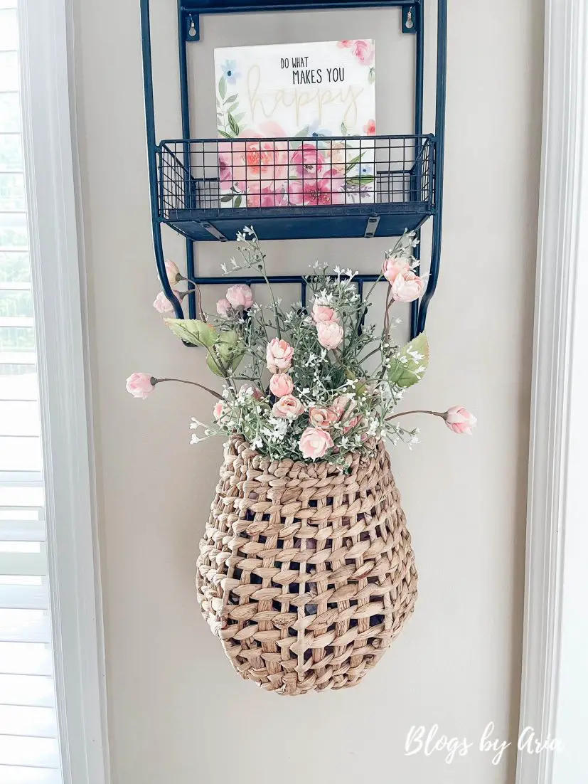 hanging basket filled with flowers