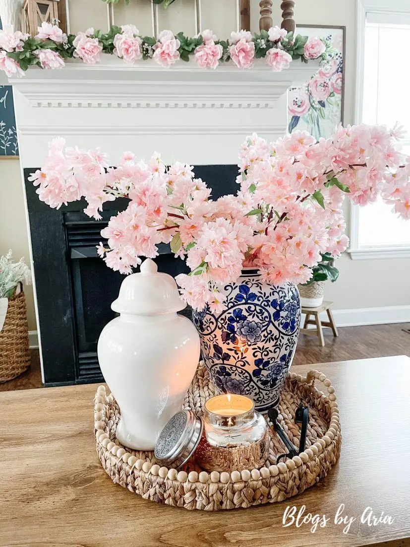 cherry blossom in ginger jar