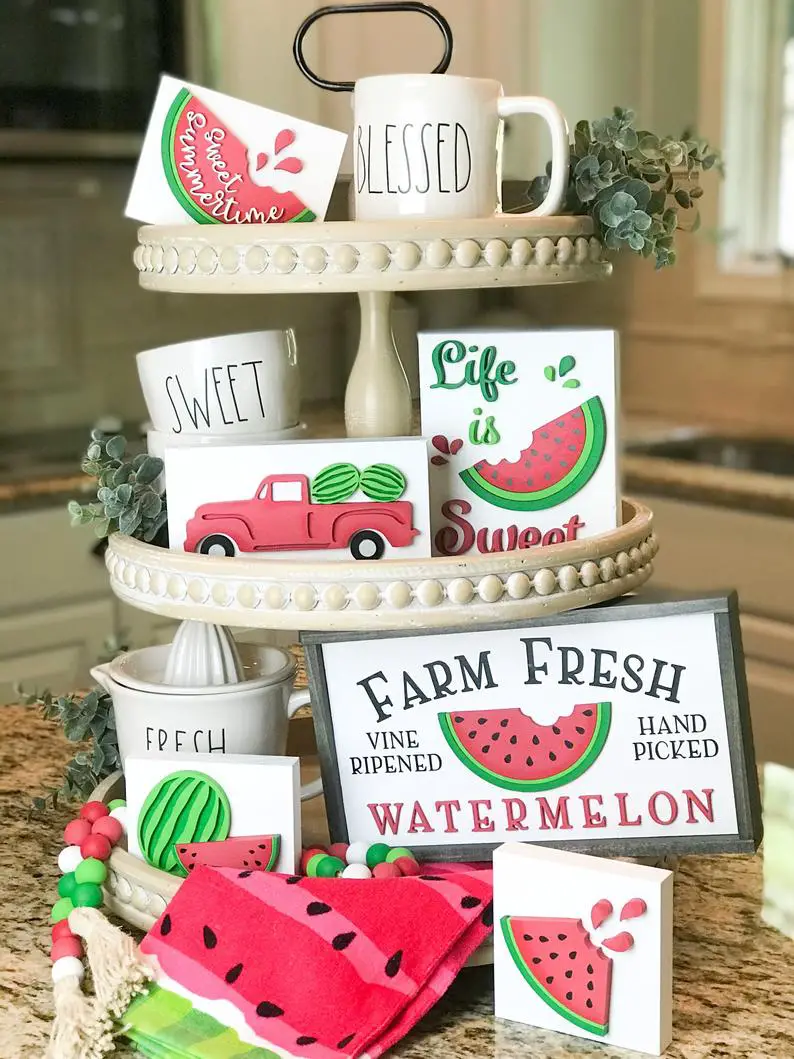 watermelon tiered tray ideas