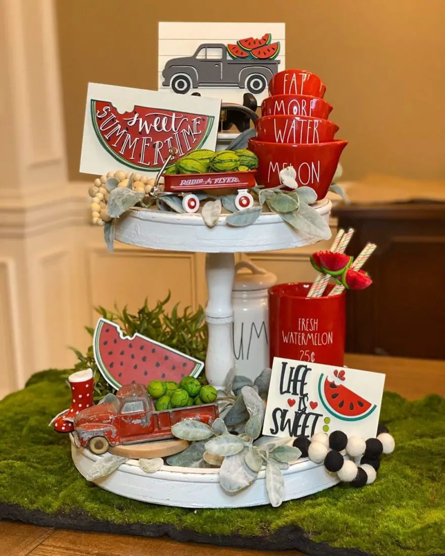 sweet watermelon tiered tray