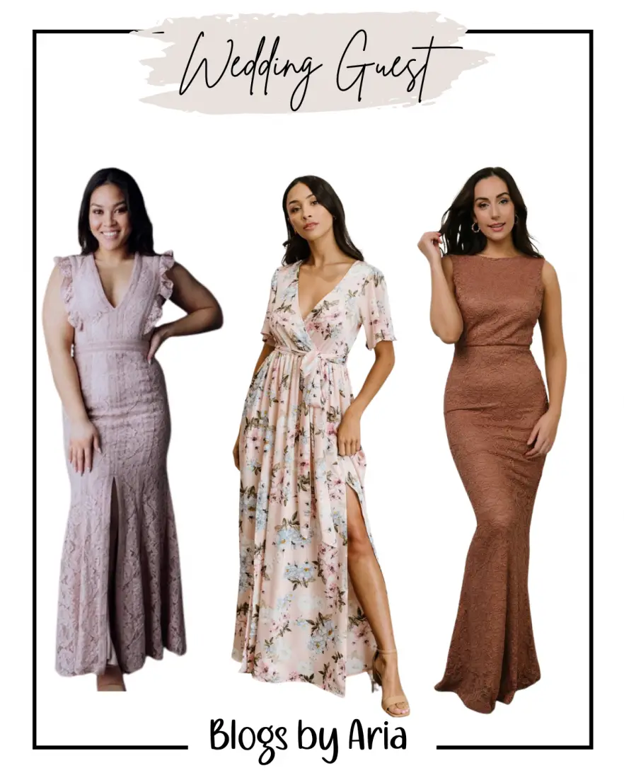 full length wedding guest dresses