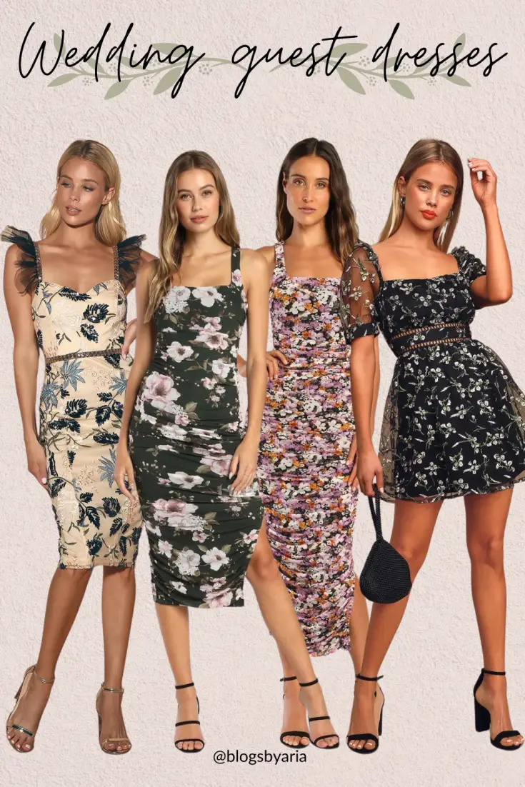 floral wedding guest dresses, what to wear to a Summer wedding, what to wear to a formal wedding