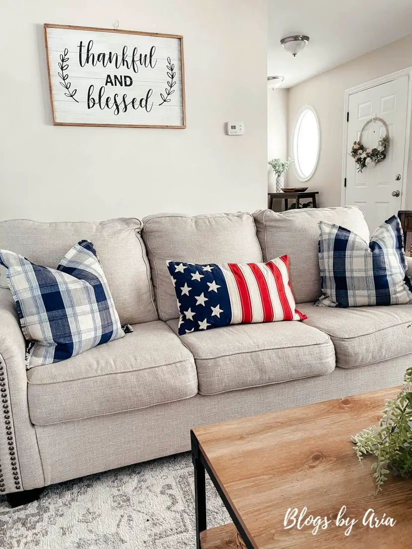 Fourth of July flag pillow