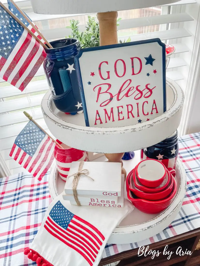 Fourth of July styled tier tray decorating ideas