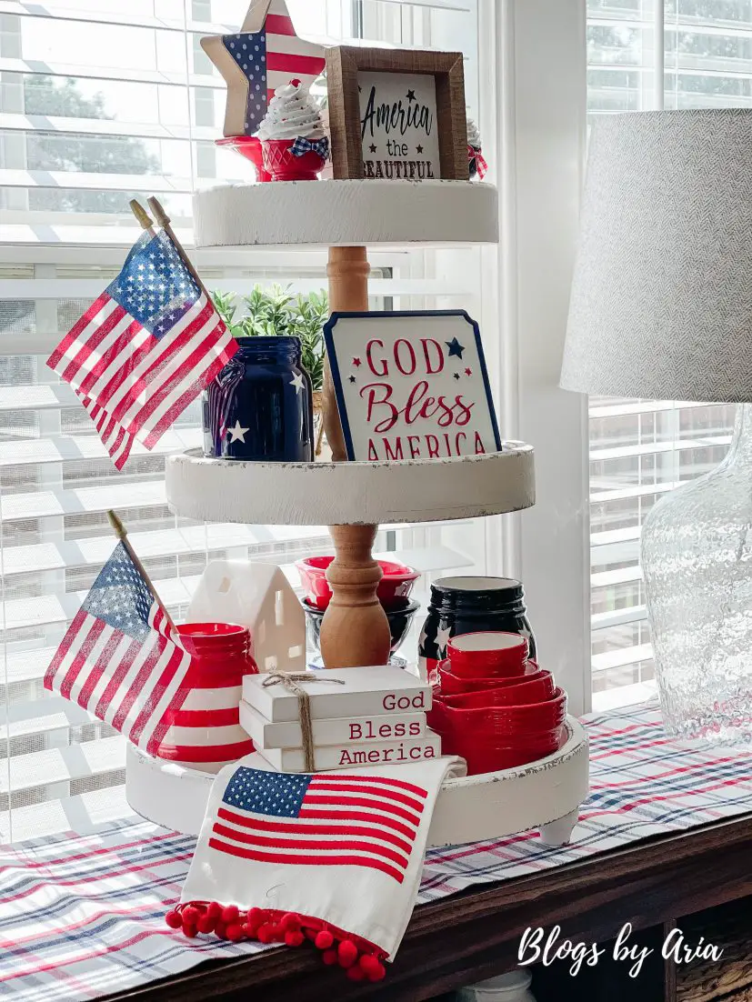 Fourth of July three tier tray