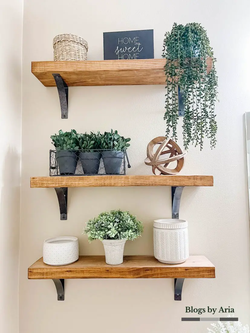 how to style floating shelves