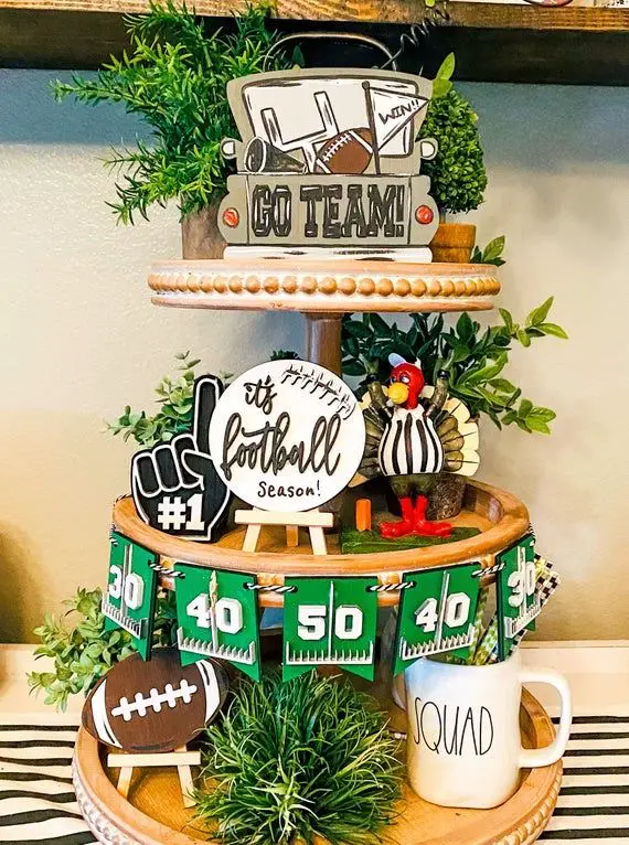 football theme tiered tray