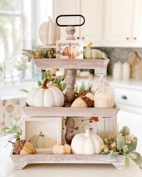 give thanks rectangle tiered tray