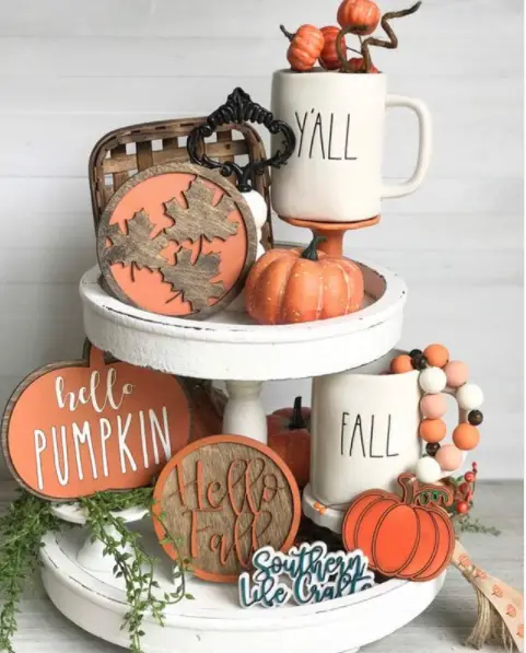 hello pumpkin tiered tray