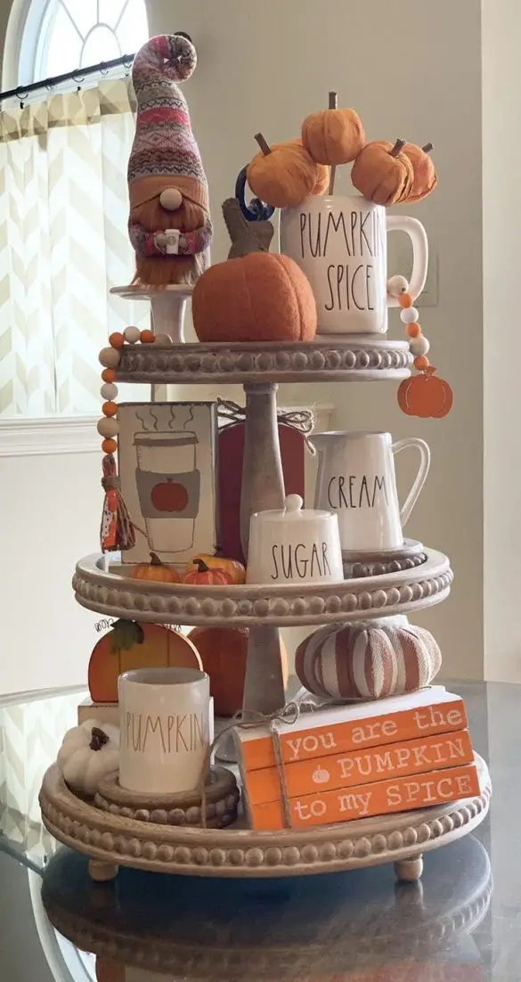 how to style fall farmhouse tiered tray