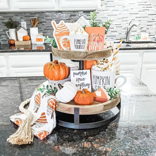 pumpkin fall tiered tray ideas