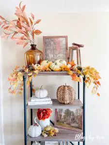 Fall Decorating Ideas | Bookcase and Console Table