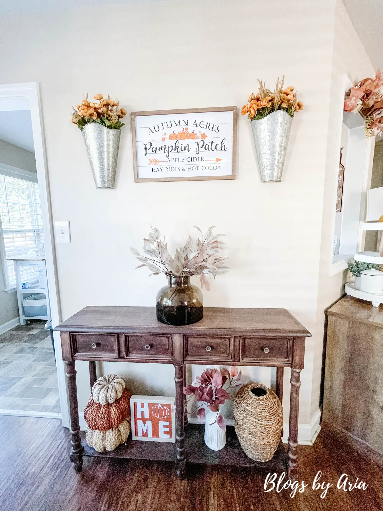 Fall Decorating Ideas | Bookcase and Console Table - Blogs by Aria