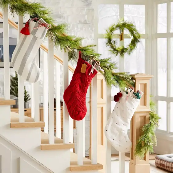 Hearth & Hand stockings on staircase