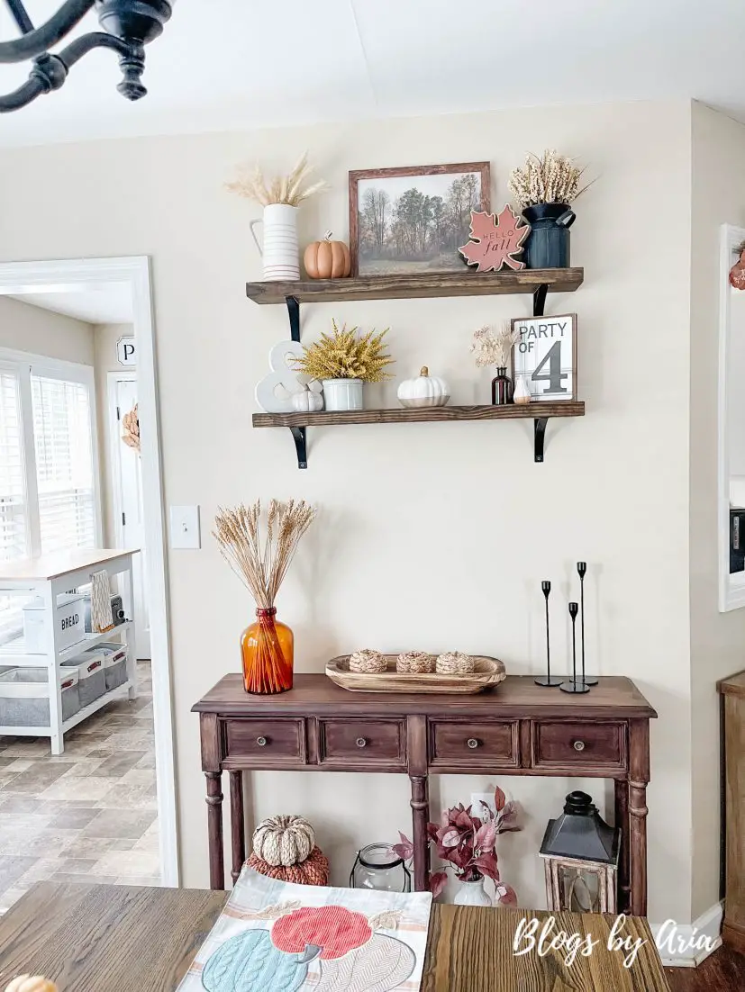 styling Fall floating shelves