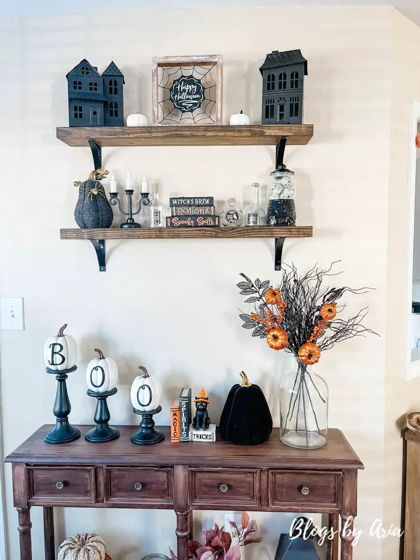 halloween floating shelves