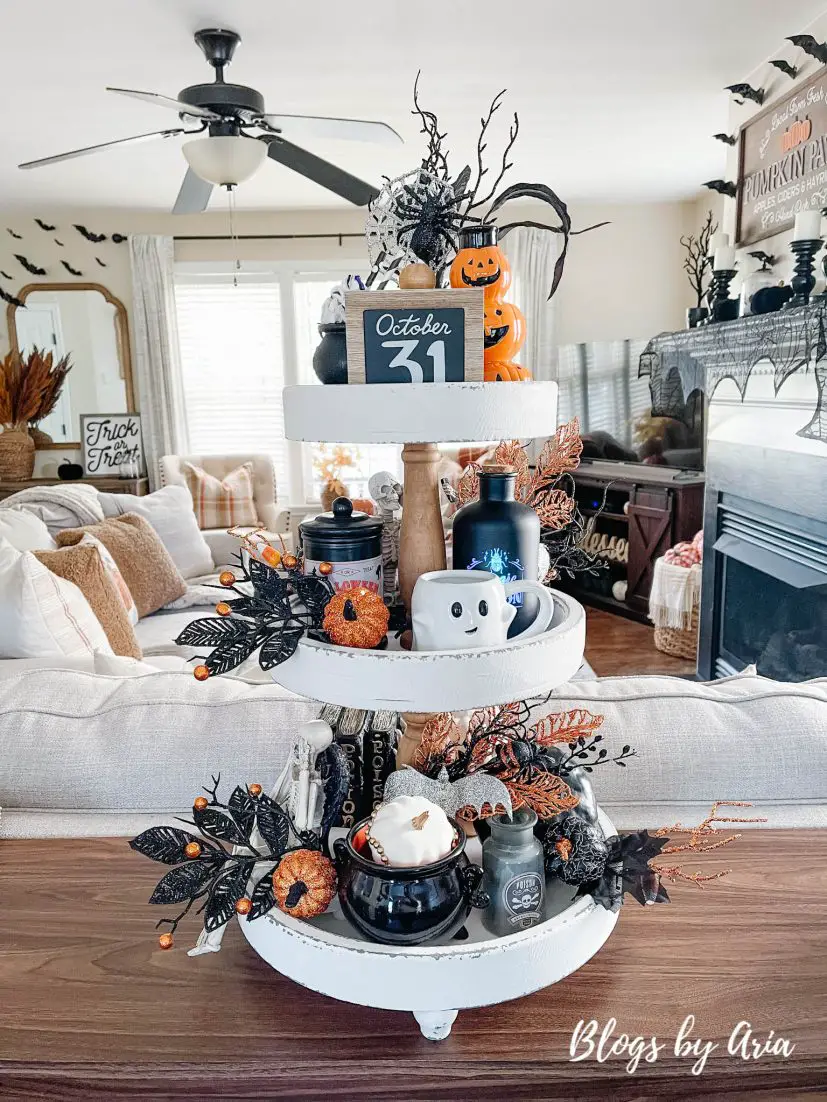 halloween tiered tray decor