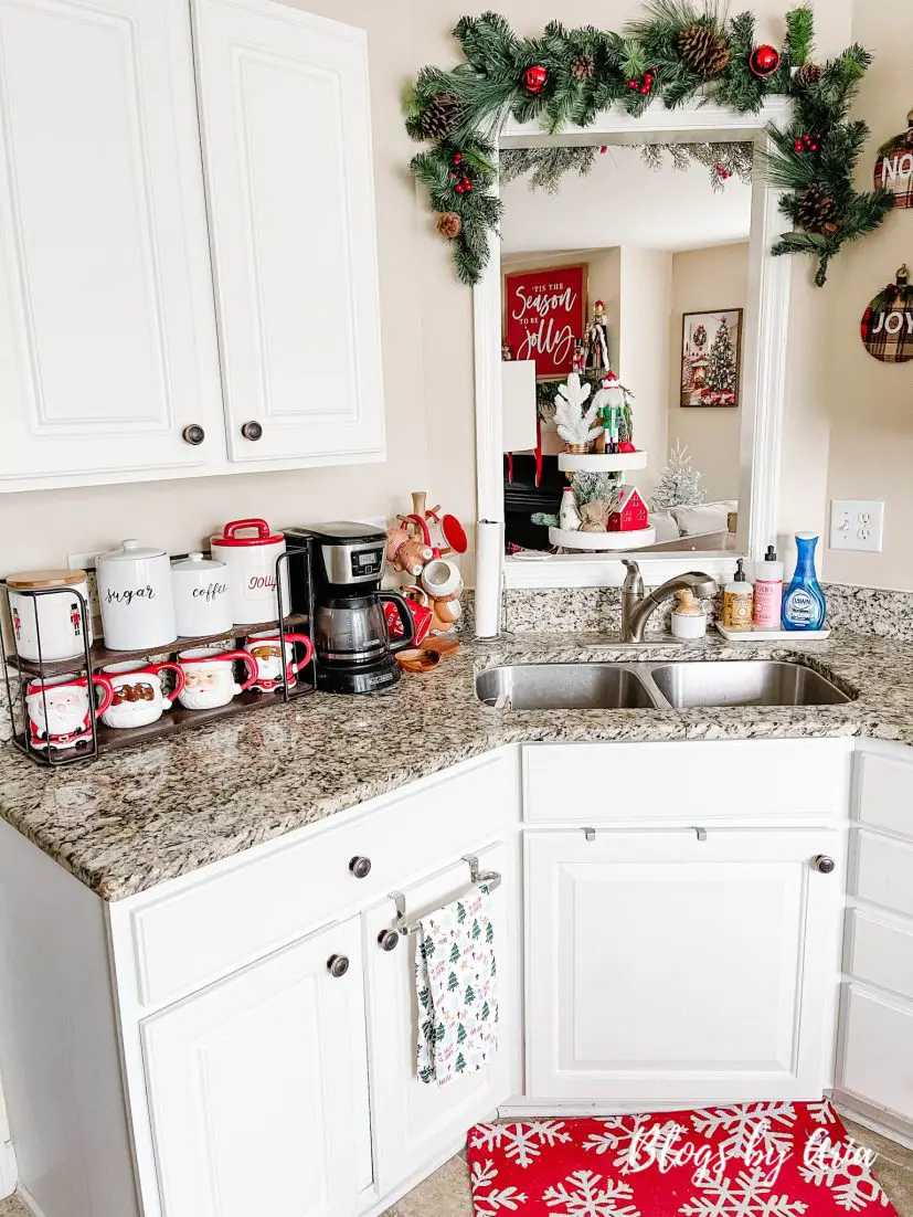 Christmas decorating in the kitchen