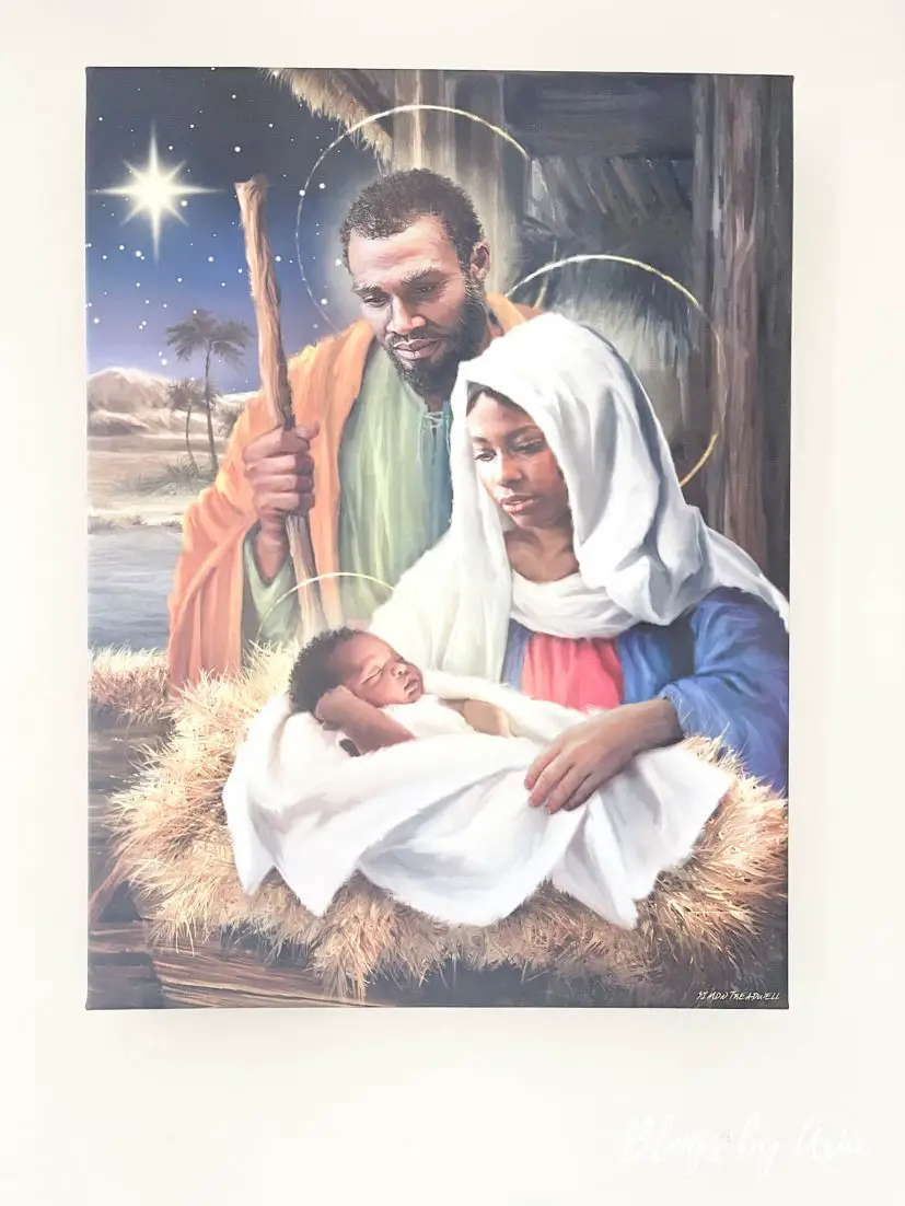 Black Mary, Joseph and baby Jesus art print