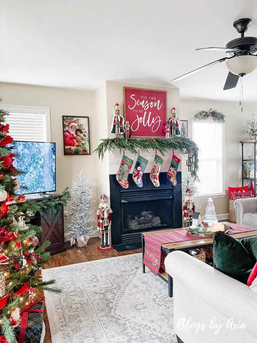 cozy Christmas family room