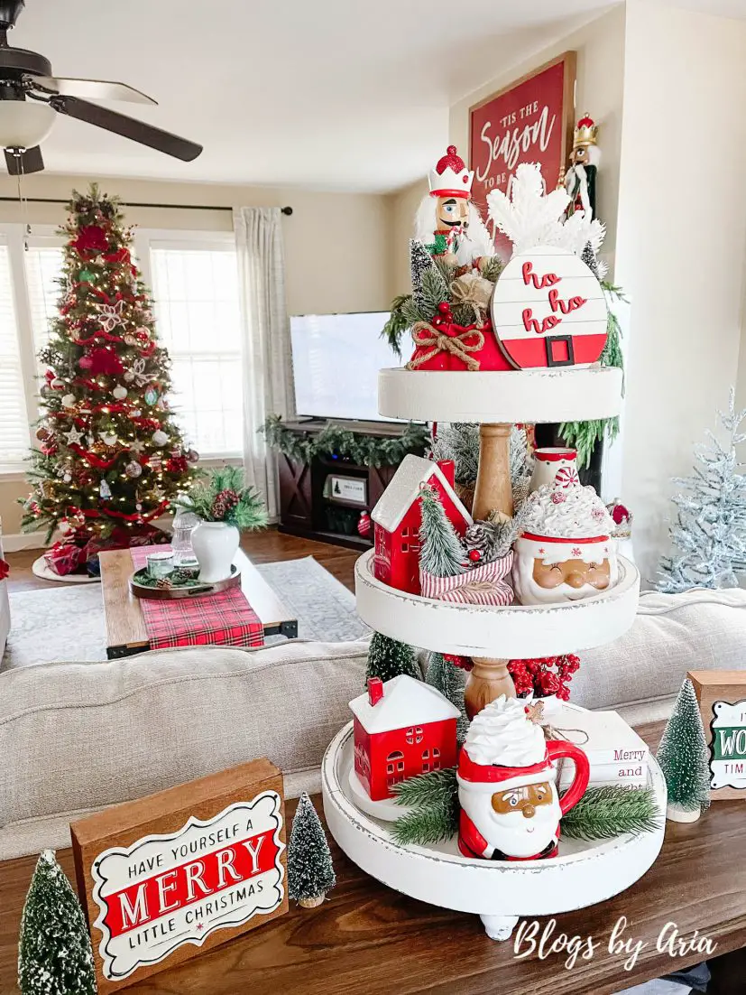 Santa Clause themed tiered tray