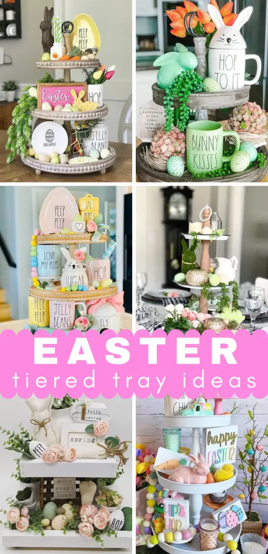 Easter tiered tray decorating ideas to try