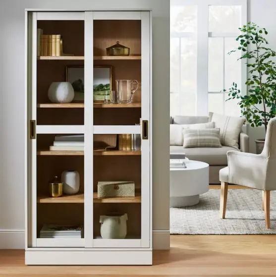 Studio McGee Spring 2022 collection sliding door bookshelf