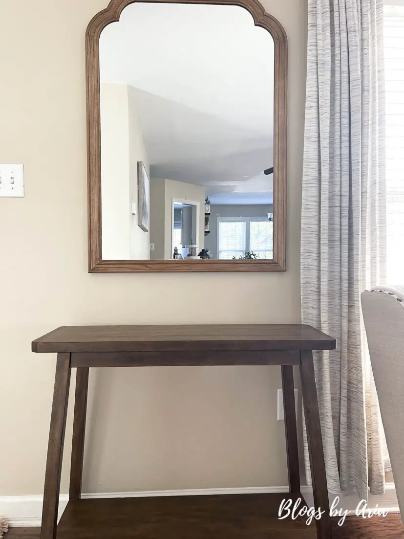 restyled entryway with Pottery Barn Mateo console table