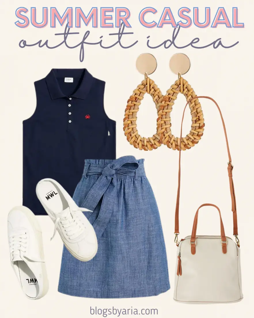 preppy summer casual outfit idea