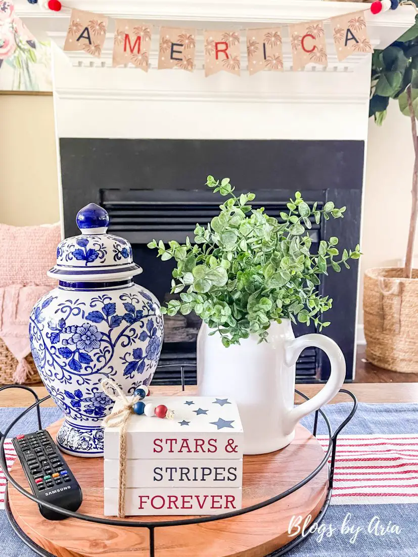 4th of July home decorating ideas, living room decor, patriotic living room