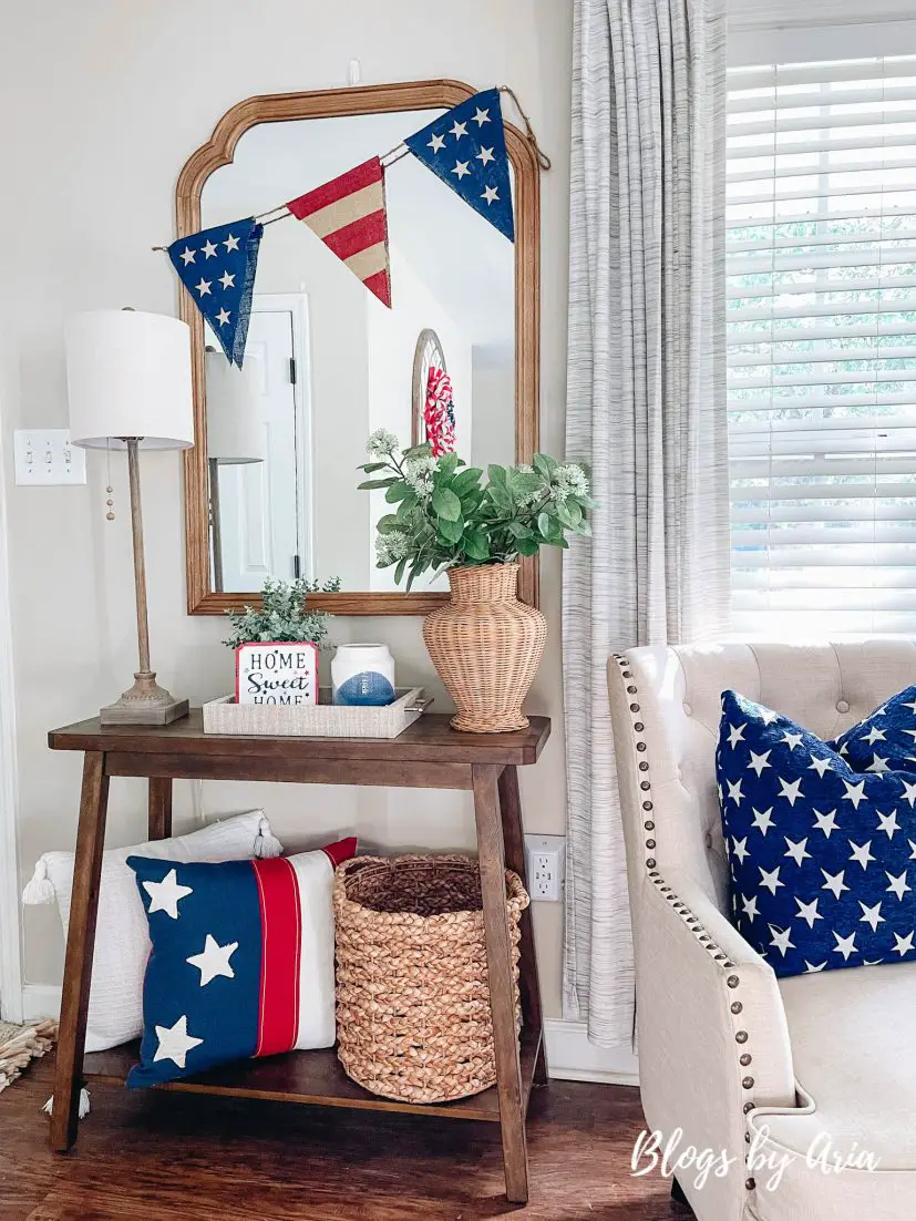 patriotic console table