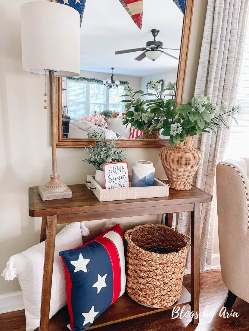 patriotic entryway table decorating ideas