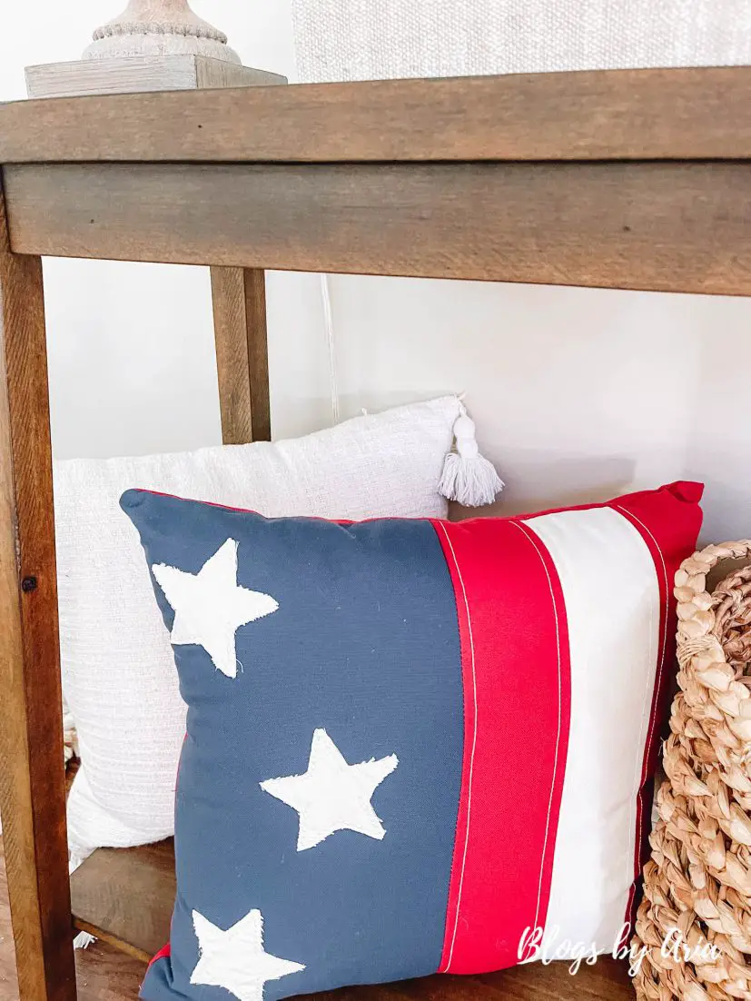 pottery barn flag pillow review