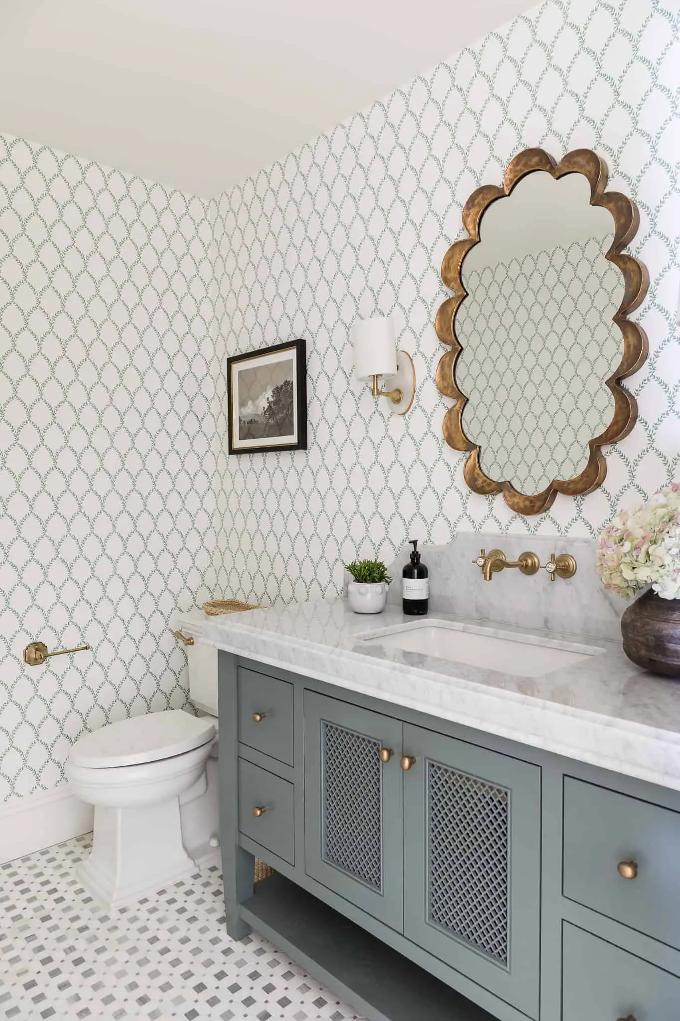bathroom design ideas with wallpaper