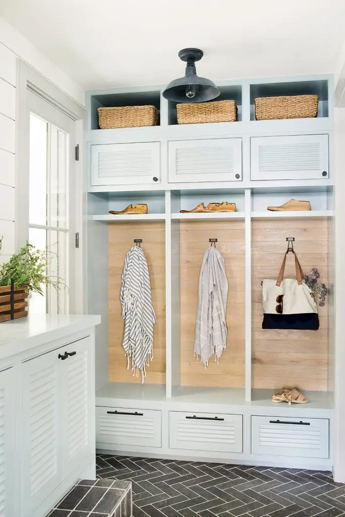 coastal inspired mud room