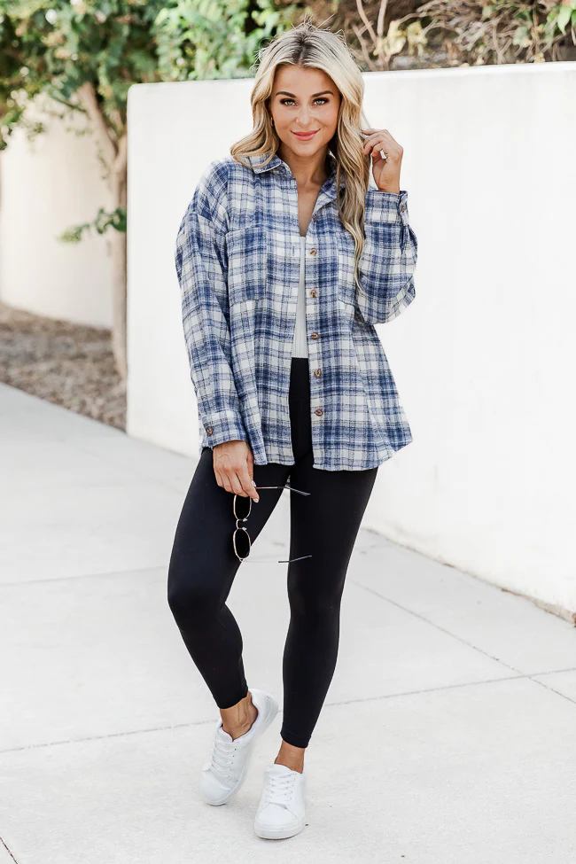 blue and white plaid shacket best fall schackets