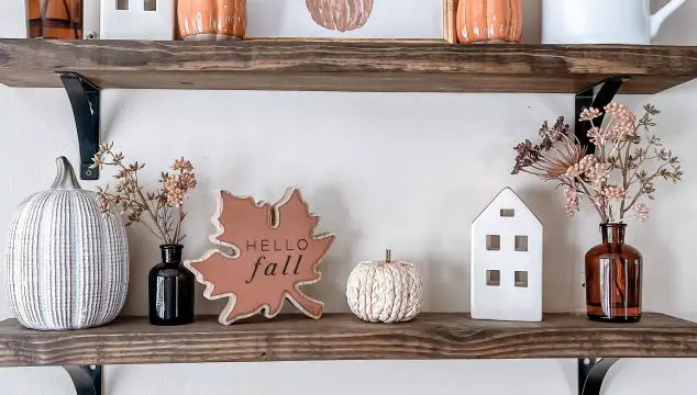 Fall Styled Floating Shelves